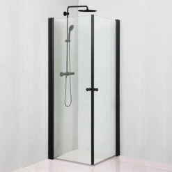 Dusjdører Kiara Black 80 X 190, 2 Stk